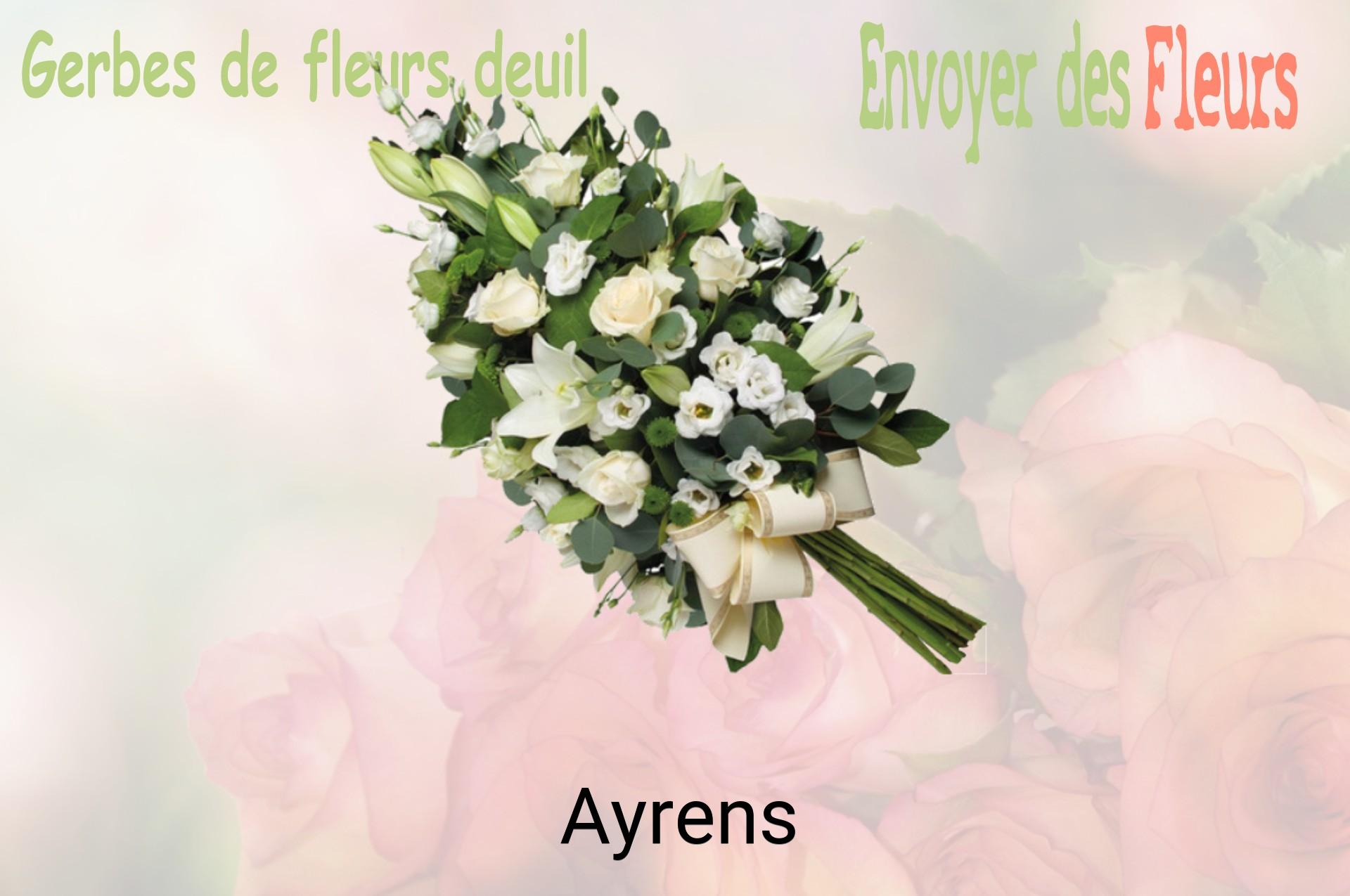 Gerbe de fleurs de deuil livrée à Ayrens